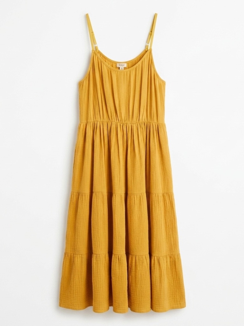 Magaschoni Organic Cotton Gauze Tiered Dress Yellow